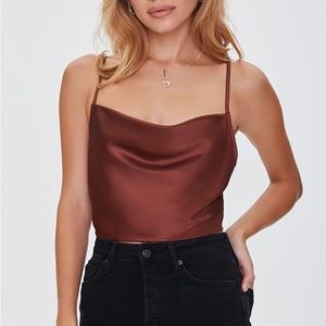Forever 21 Satin Cowl Neck Cami